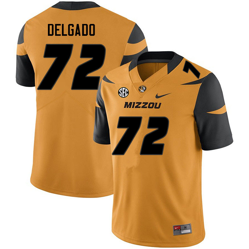 Men #72 Xavier Delgado Missouri Tigers College Football Jerseys Sale-Yellow